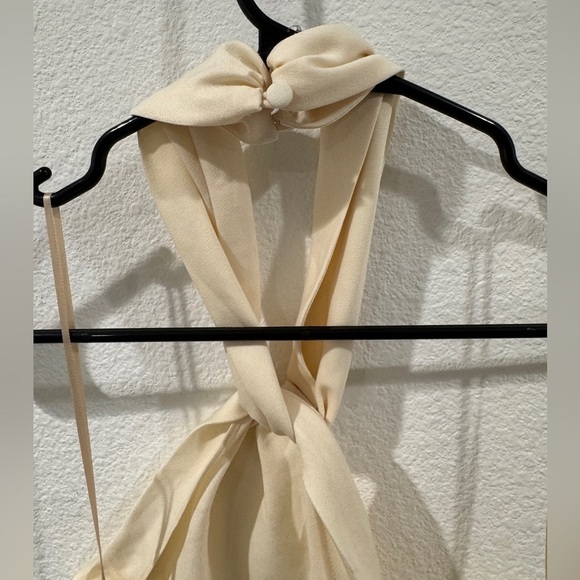 NWOT Ronny Kobo Collection Selina Ivory Halter High Slit Formal Maxi Dress Large - Picture 11 of 17